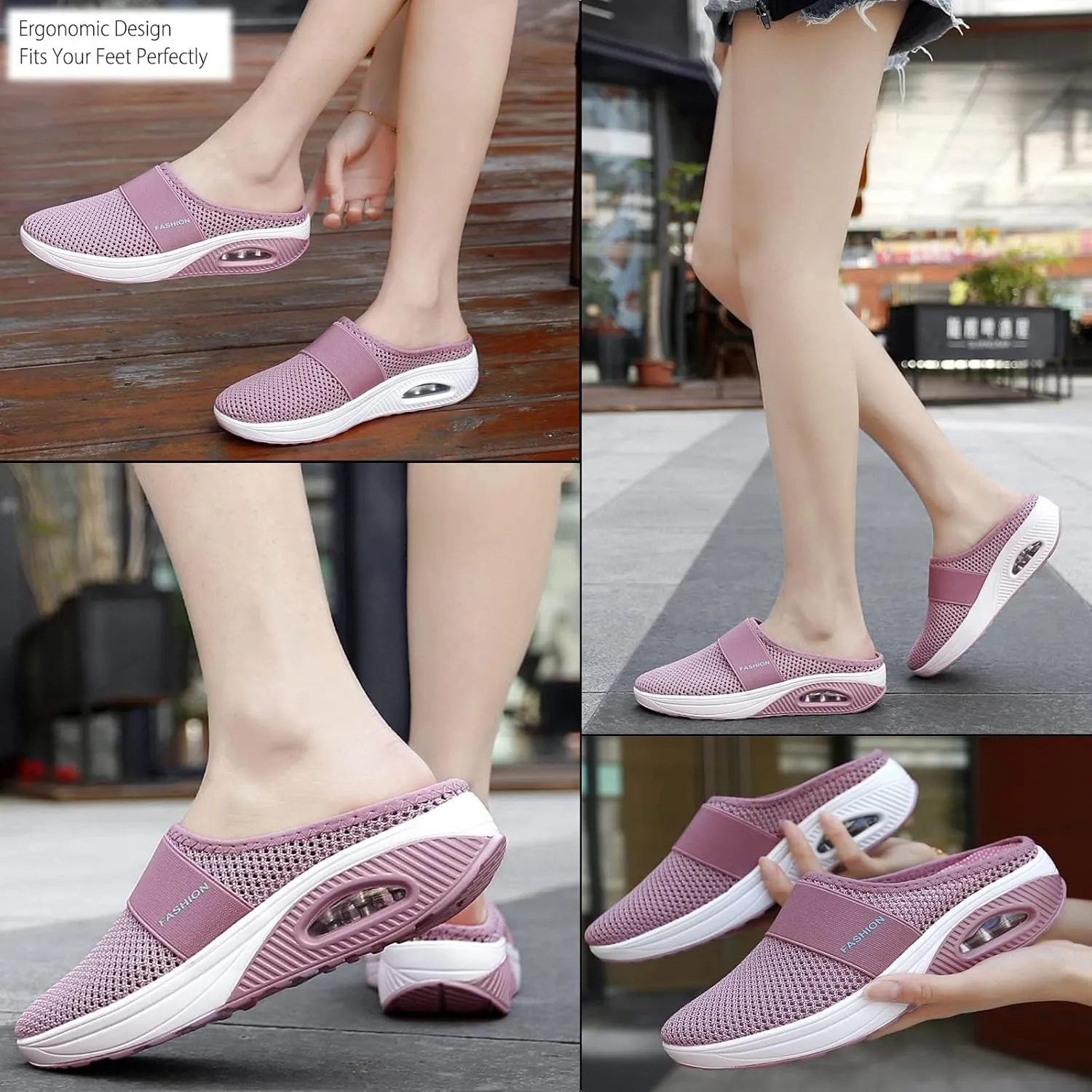 Orthopedic Shoes Women Air-Cushion Slip-On Walking Shoe, Diabetic Slippers, with Arch-Support for Women's Outdoor Sneakers Womens