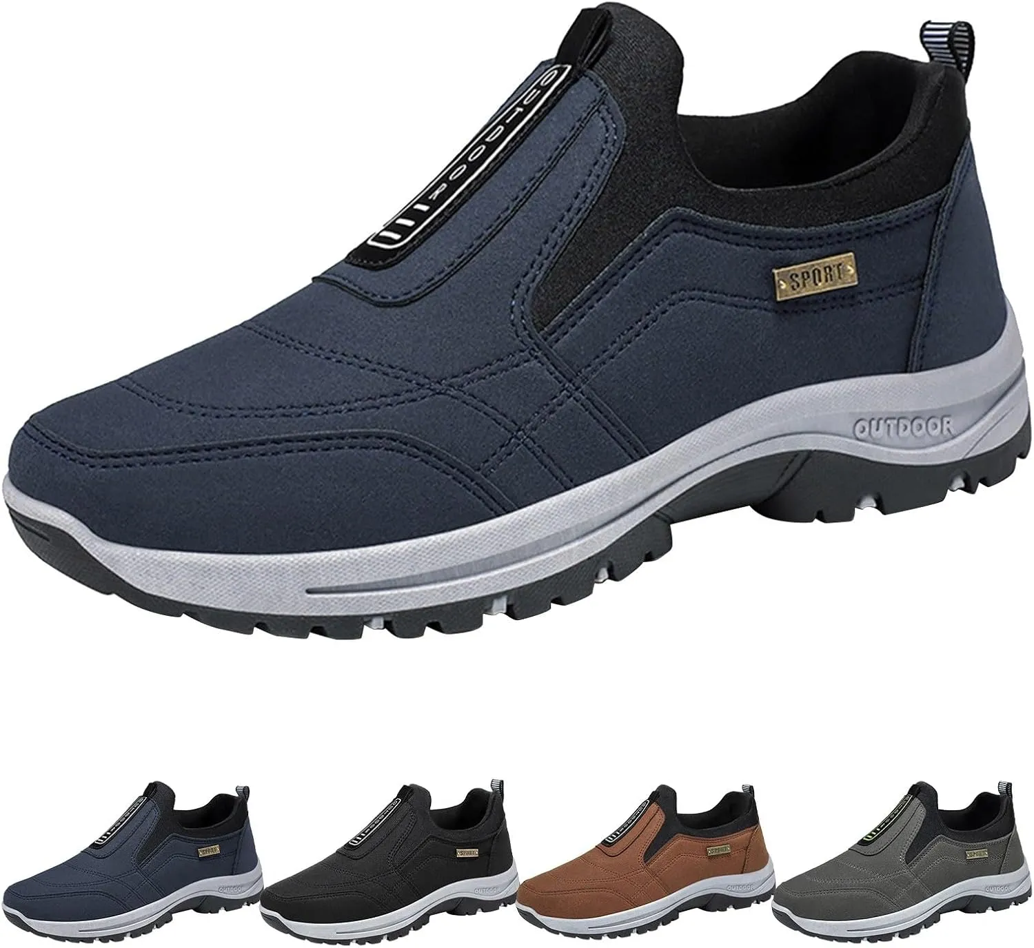 Orthopedic Walking Shoes Outdoor Casual Arch Support Comfortable Waterproof Hiking Shoes for Men Breathable Fashion Sneakers for Outdoor Running