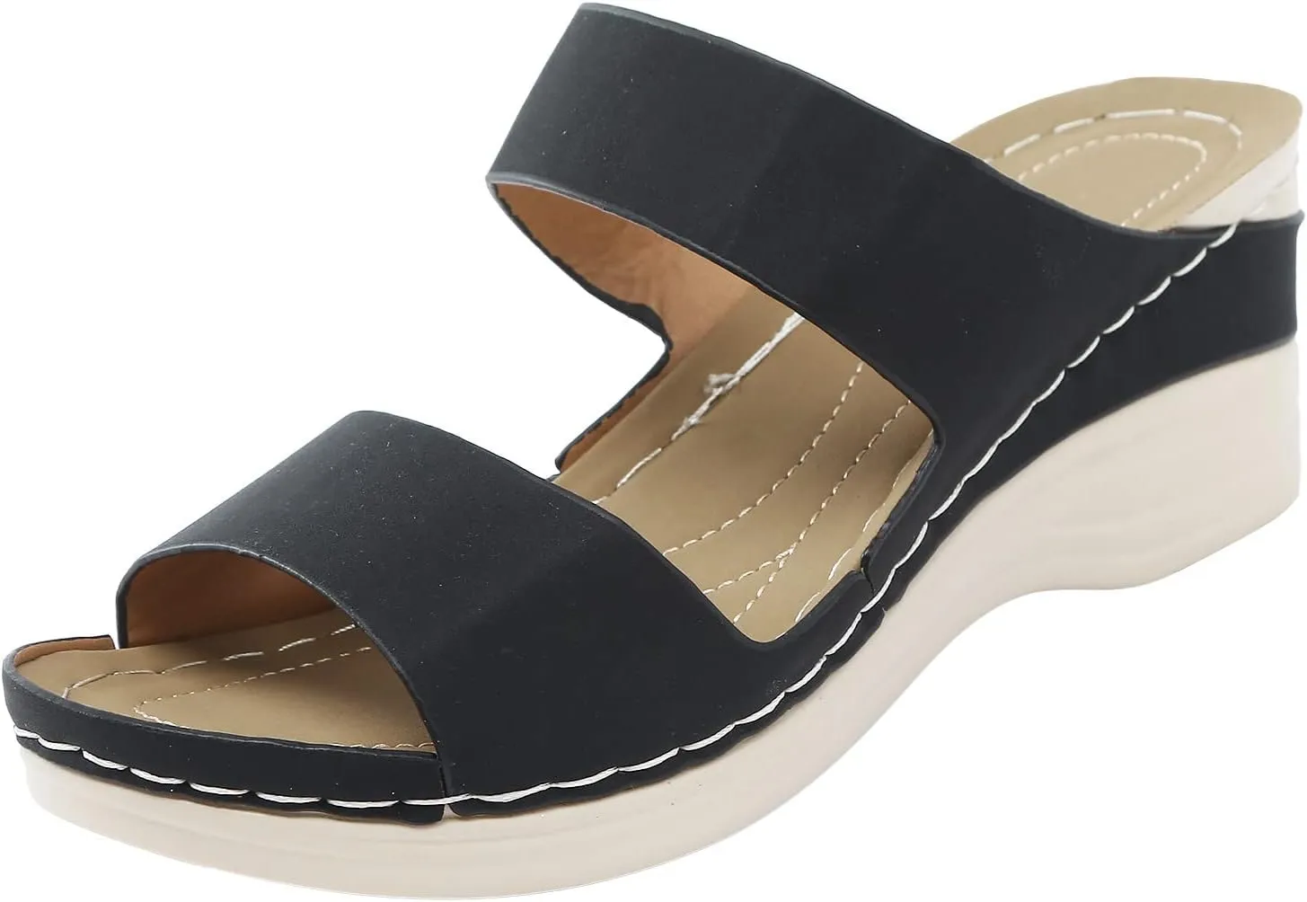 Orthotic Sandals for Women Wide Flip Flops Beach Non Slip Wide Width Wedge Sandal Plus Size Arch Support Women Comfort Orthopedic Knit Flip Flop Shoe Sandalias Ortopedicas De Mujer