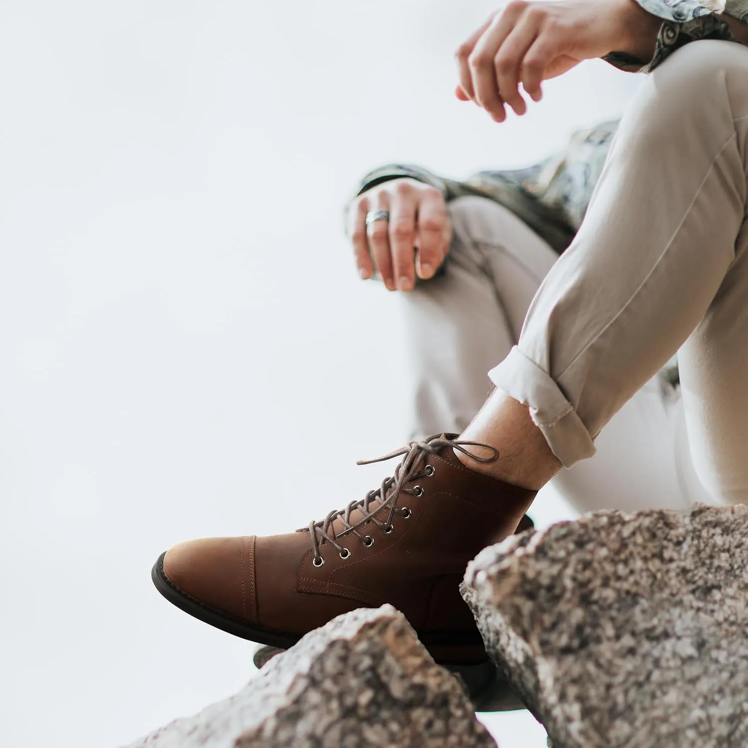 PARTY Mens Dress Boots - Casual Lace-up Chukka Leather Boots for Men