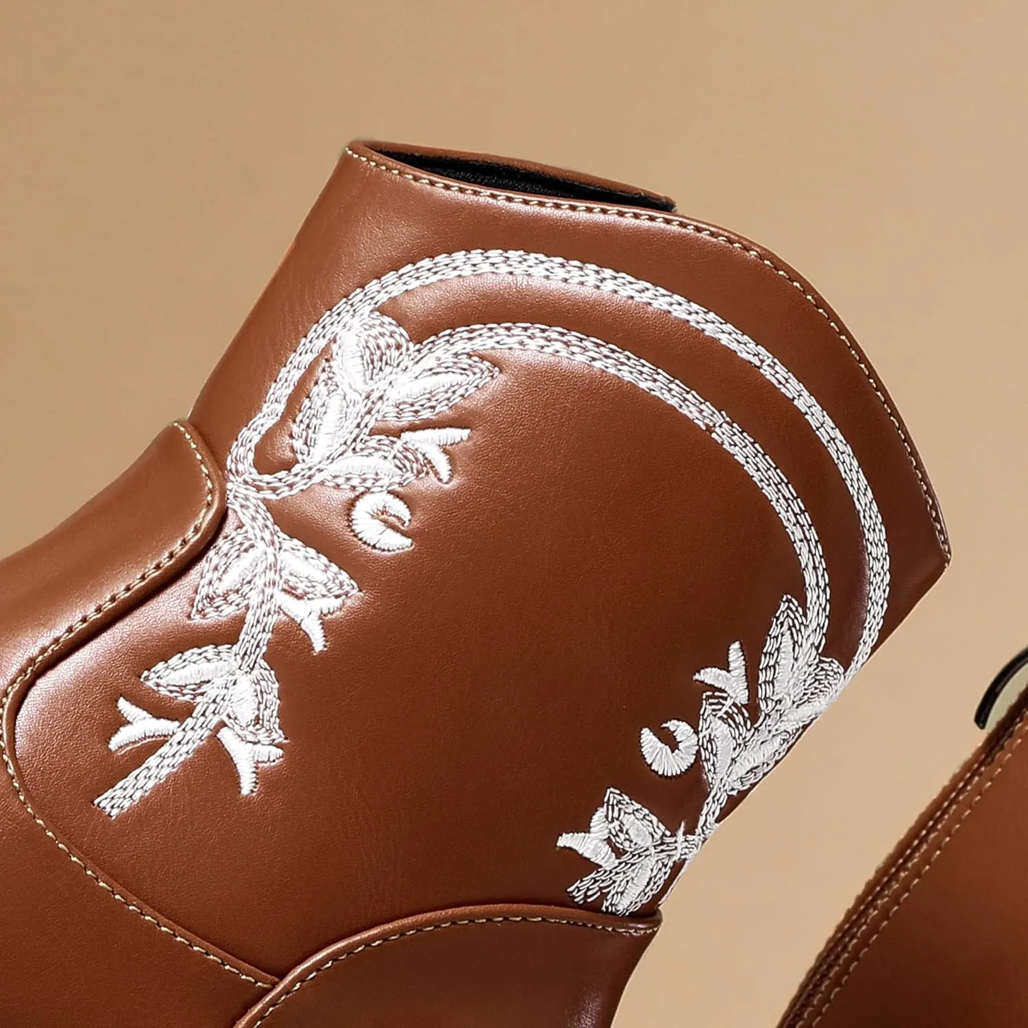 PATPAT Girls Classic Western Cowboy Boots Mid Calf Boots for Little and Big Girls