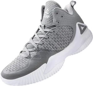 PEAK High Top Mens Basketball Shoes Streetball Master Breathable Outdoor Sneakers Cushioning Shoes for Fitness