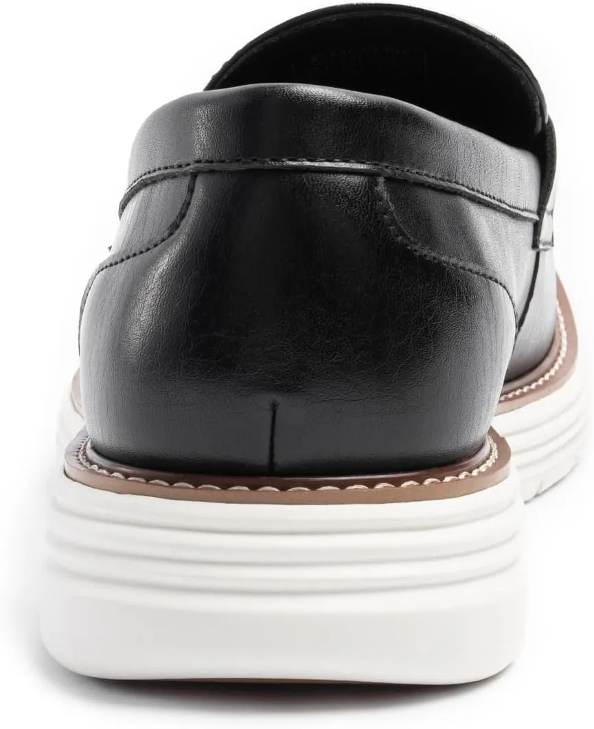 Penny Loafers for Men, Casual Mens Loafers, Slip On Dress Sneakers Men Shoes, PU Leather Shoes, Round Toe, Non Slip Rubber