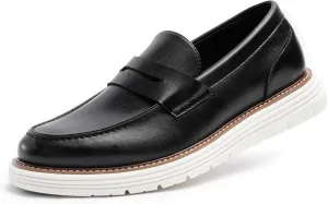 Penny Loafers for Men, Casual Mens Loafers, Slip On Dress Sneakers Men Shoes, PU Leather Shoes, Round Toe, Non Slip Rubber