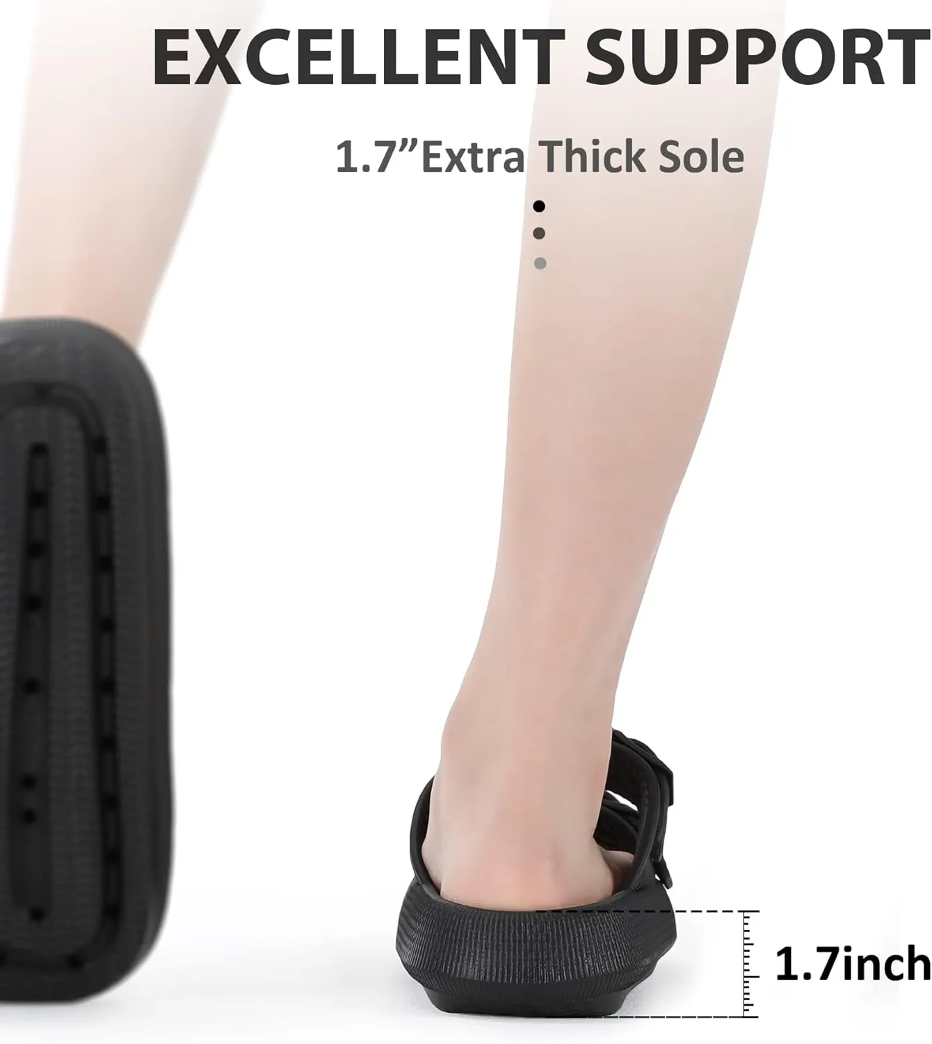 Pillow Slippers for Women Men - Cloud Slides Double Buckle Adjustable - EVA Ultra Cushion Sandals