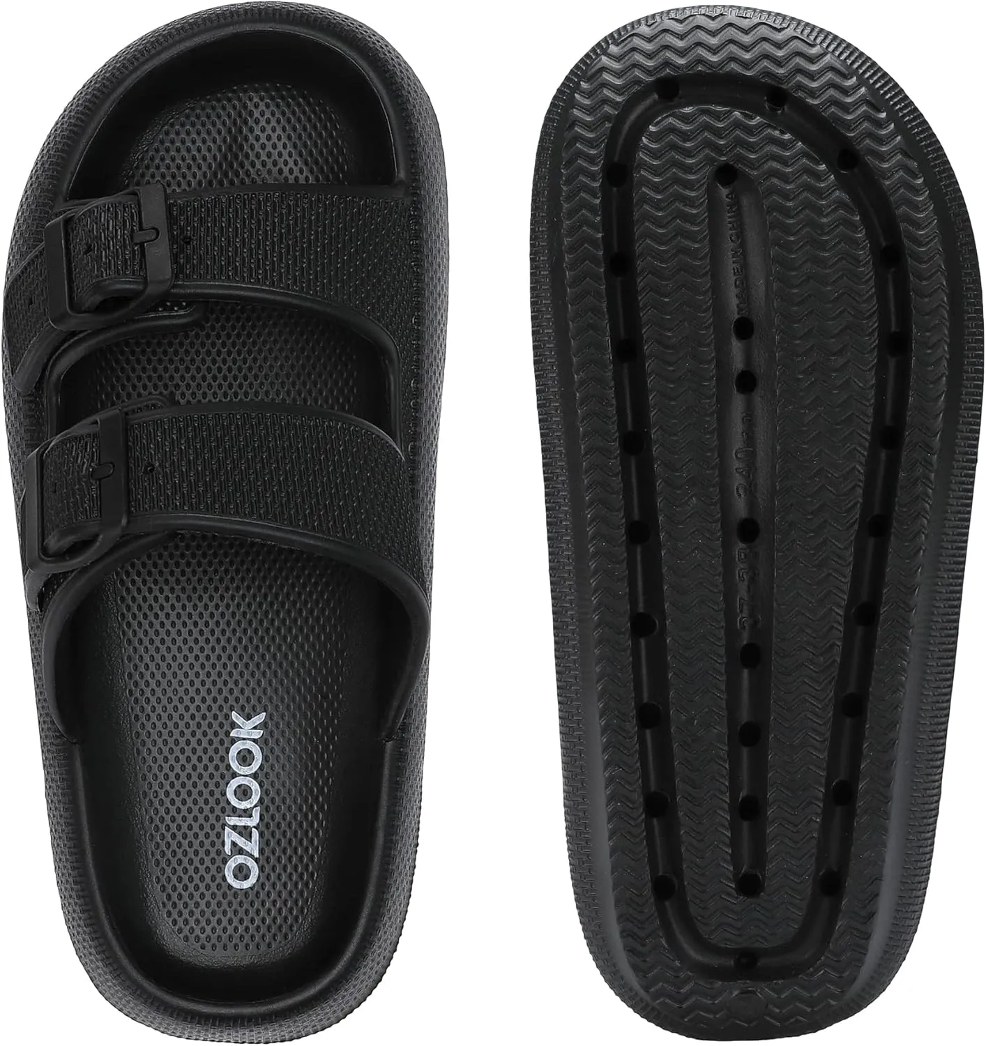Pillow Slippers for Women Men - Cloud Slides Double Buckle Adjustable - EVA Ultra Cushion Sandals