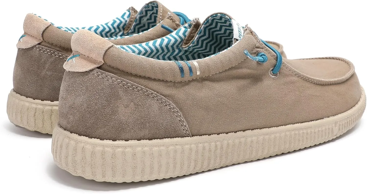 PITAS Ledro Men’s Casual Loafers | Cotton & Suede Upper | Lightweight & Comfortable Slip-On Shoes for Men | Taupe