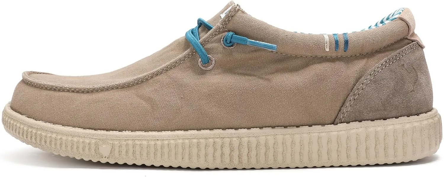 PITAS Ledro Men’s Casual Loafers | Cotton & Suede Upper | Lightweight & Comfortable Slip-On Shoes for Men | Taupe