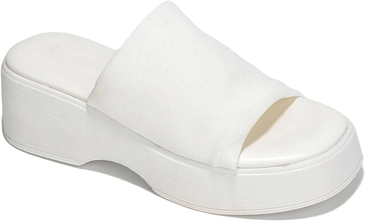 Platform Sandals Women Wedges Slides Chunky Heels Wedge Sandals Fabric Mule Fitted Cloud Lightweight Shoes Slipper  Memory Foam