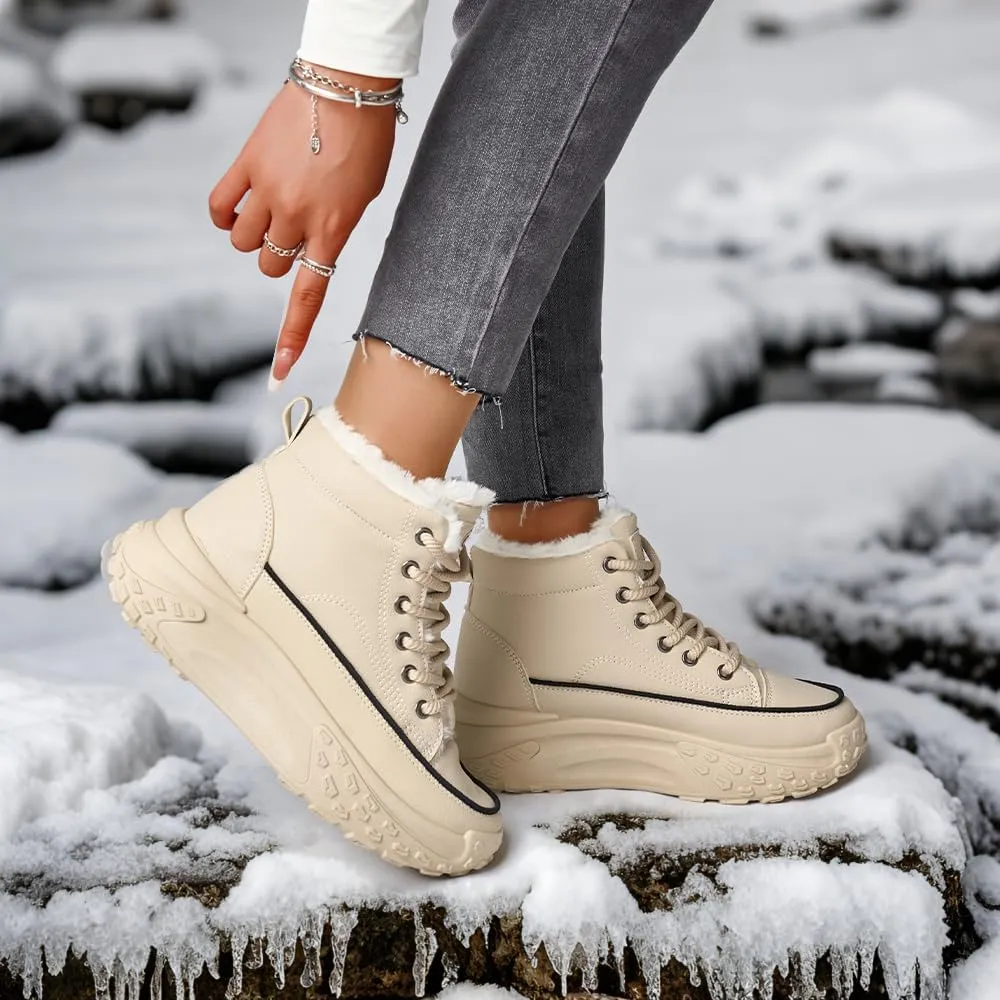Platform Winter Shoes for Women,Warm Casual Sneakers,Lightweight Classic Snows Shoes