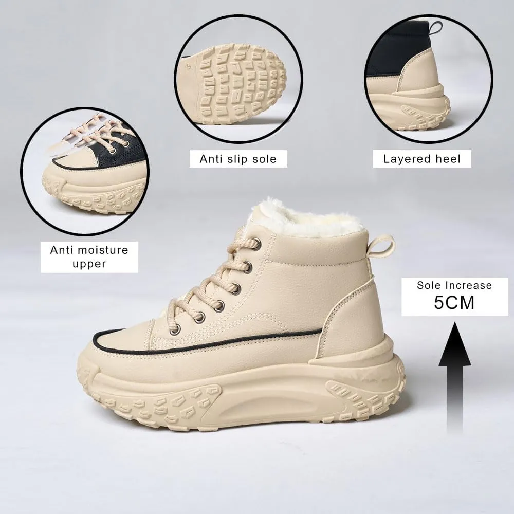 Platform Winter Shoes for Women,Warm Casual Sneakers,Lightweight Classic Snows Shoes