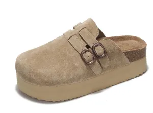 Project Cloud 100% Genuine Leather Clogs for Women - Wedge Womens Clogs Platform Sandals with Memory Foam Insole - Heeled Mules for Women 2025 (Stephi)