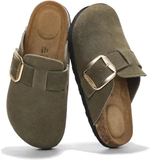 Project Cloud Genuine Leather Clogs for Women Shoes - Memory Foam Insole, Non-Slip & Natural Cork Footbed Womens Clogs and Mules 2025 (Manchester)