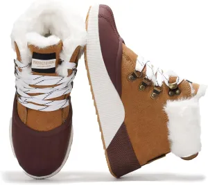 Project Cloud Waterproof Snow Boots for Women - Memory Foam Insole Non-Slip Womens Snow Boots & Winter Shoes with Shoe Lace - Lightweight Indoor Outdoor Shoes
