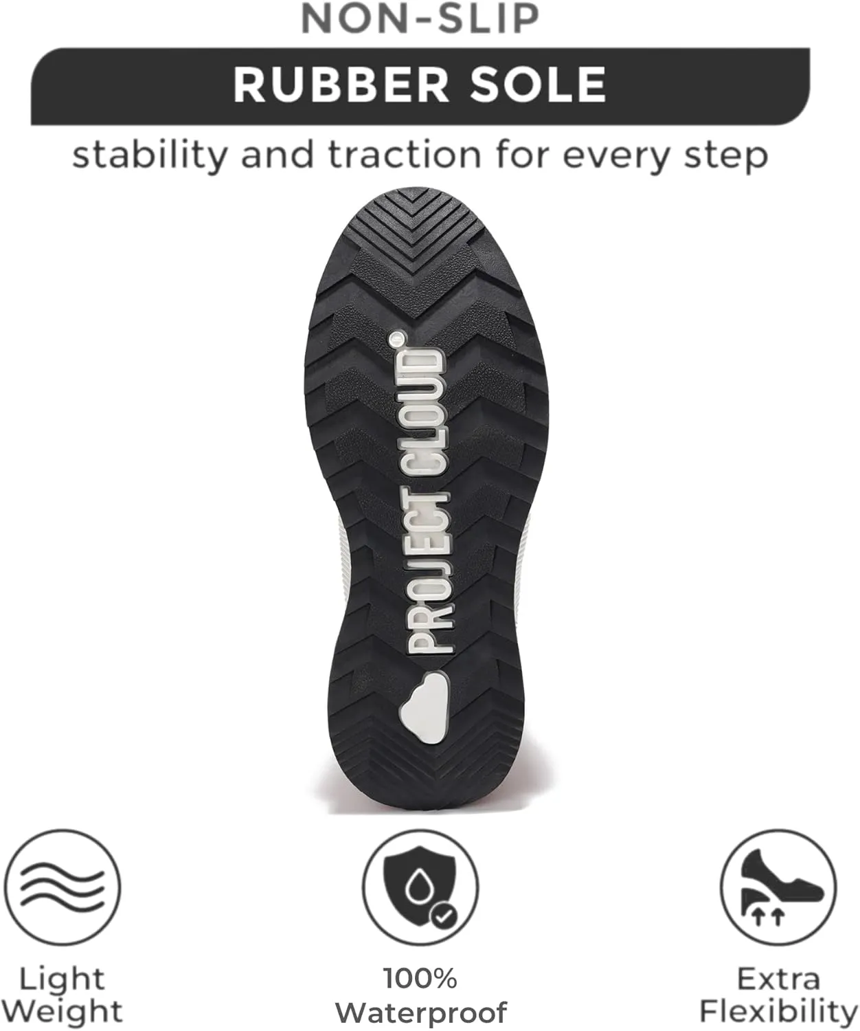 Project Cloud Waterproof Snow Boots for Women - Memory Foam Insole Non-Slip Womens Snow Boots & Winter Shoes with Shoe Lace - Lightweight Indoor Outdoor Shoes