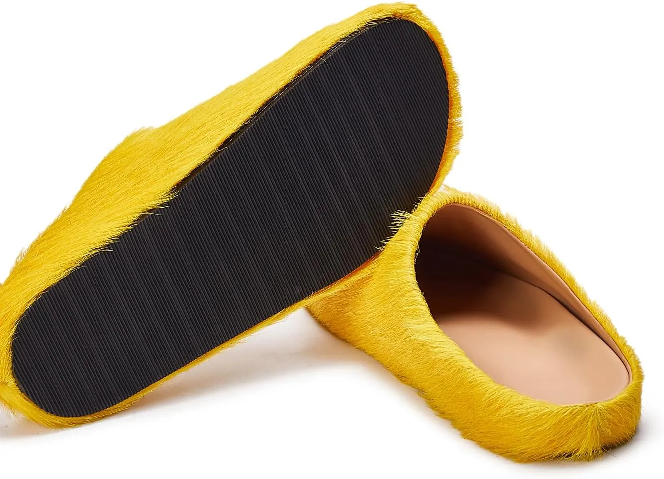 Real Fur Slides Mules for Women Round Toe Slip on Sandals Fuzzy Luxury Platform Clogs Slippers Comfortable Fashion Cute Shoes