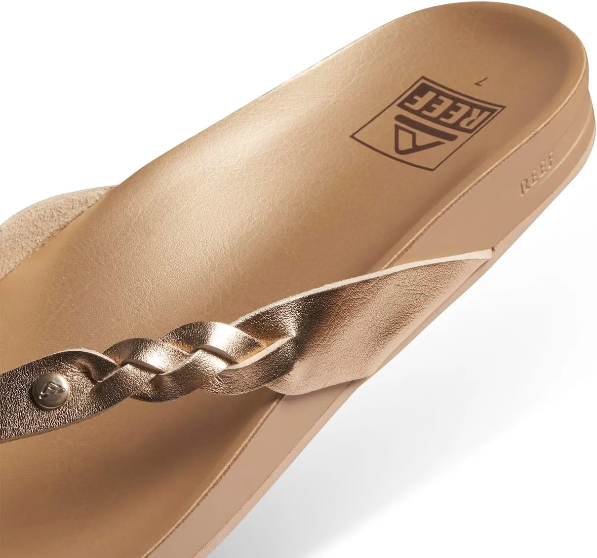 REEF Cushion Court Twist Women's Flip Flop, Molded Cushion Footbed, Arch Support