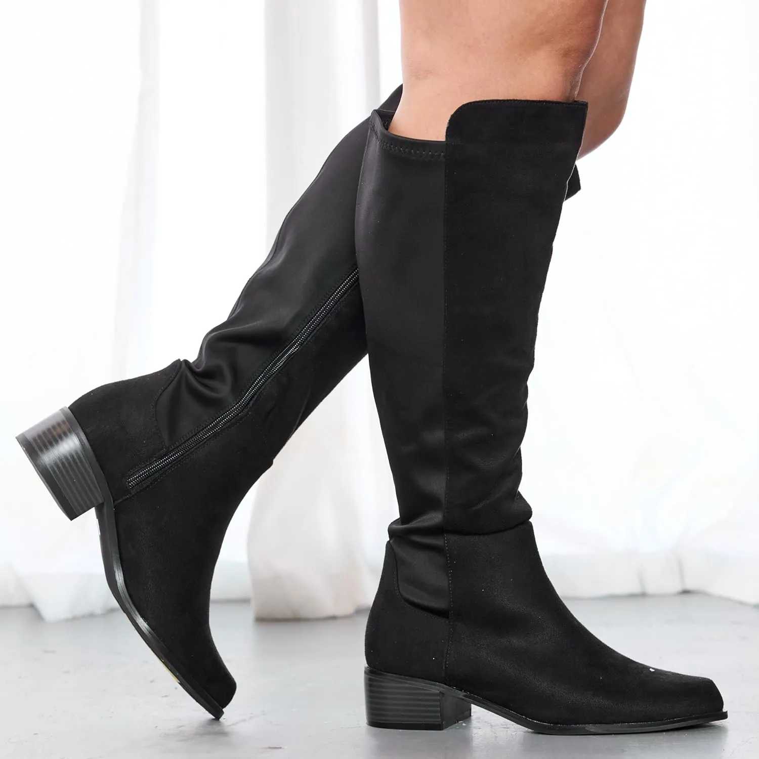 RF ROOM OF FASHION Women's Wide Calf Knee High Riding Boots