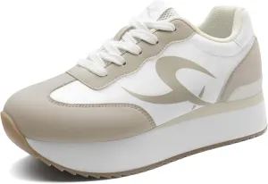 Rihero Women's Platform Sneakers Casual Lace Up Non Slip Tennis Walking Shoes Comfortable Lightweight Chunky Fashion Sneakers