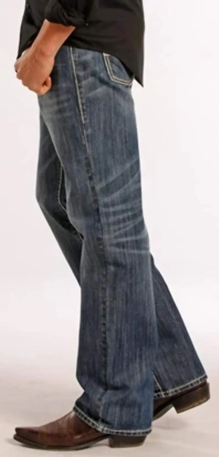 Rock & Roll Denim Relaxed Fit Straight Bootcut Jeans #M0S8553
