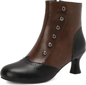 Roimaash Vintage Women's Ankle-High Booties Victorian Boots