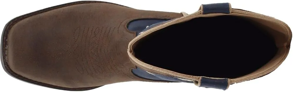 ROPER Mens American Patriotic Square Toe Pull On Casual Boots Mid Calf - Brown