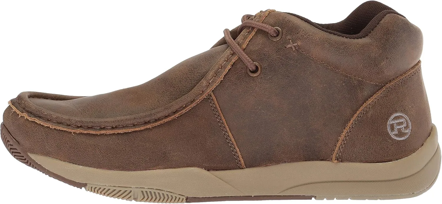 ROPER Mens Clearcut Embossed Textured Round Toe Chukka Casual Boots Ankle - Brown