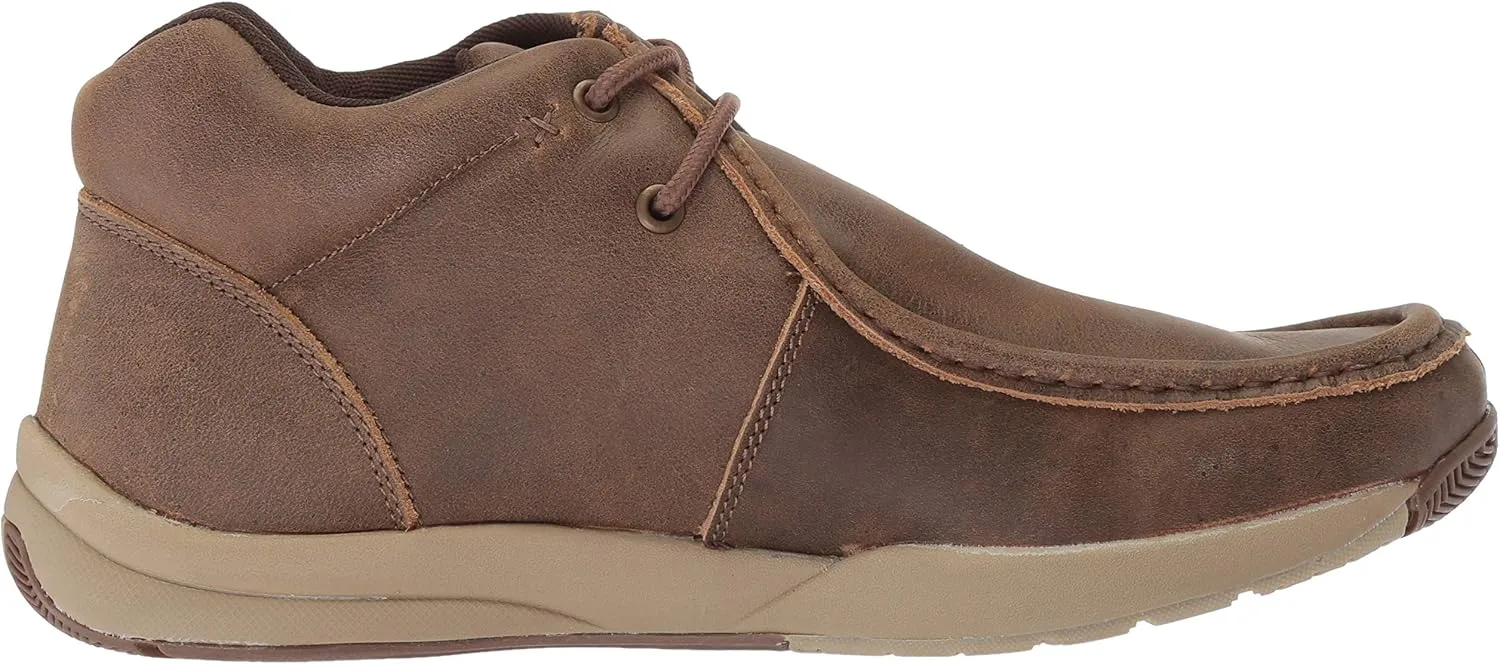 ROPER Mens Clearcut Embossed Textured Round Toe Chukka Casual Boots Ankle - Brown