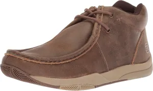 ROPER Mens Clearcut Embossed Textured Round Toe Chukka Casual Boots Ankle - Brown