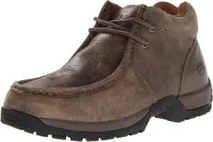 ROPER Mens Stirrup Ostrich Print Moc Toe Chukka Casual Boots Ankle - Brown