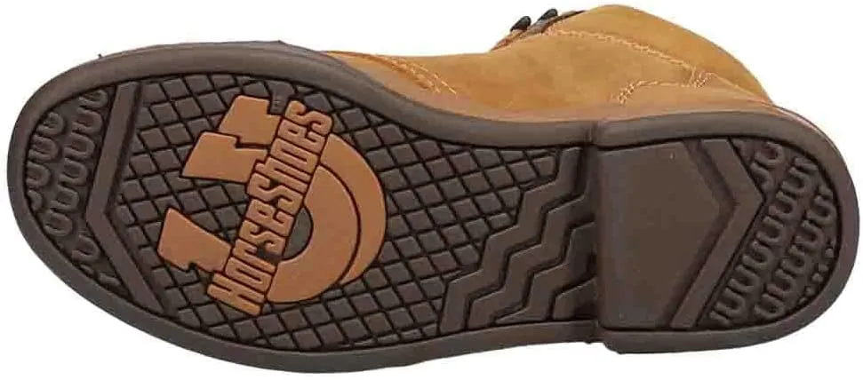 ROPER Womens Horseshoe Kiltie Round Toe Hiking Casual Boots Ankle - Brown