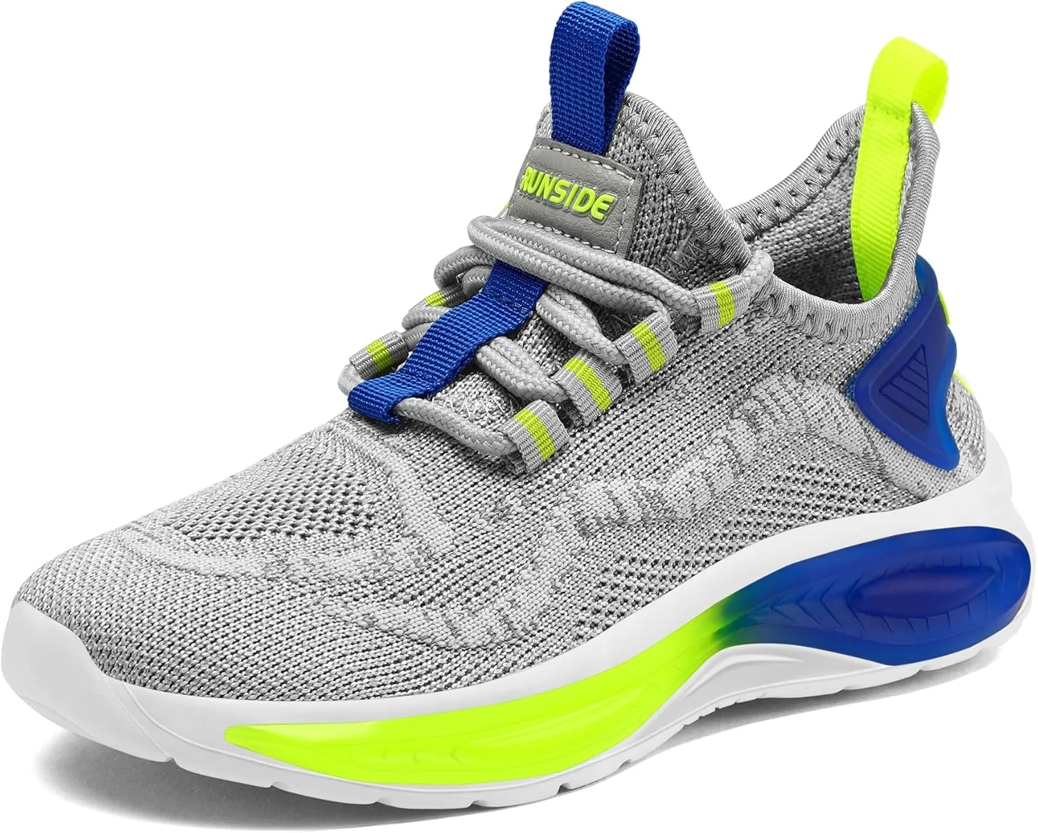 RUNSIDE Boys Girls Sneakers, Lace up Kids Tennis Shoes for Walking/Running Lightweight Breathable Gym Shoes Outdoor, Little Kid/Big Kid