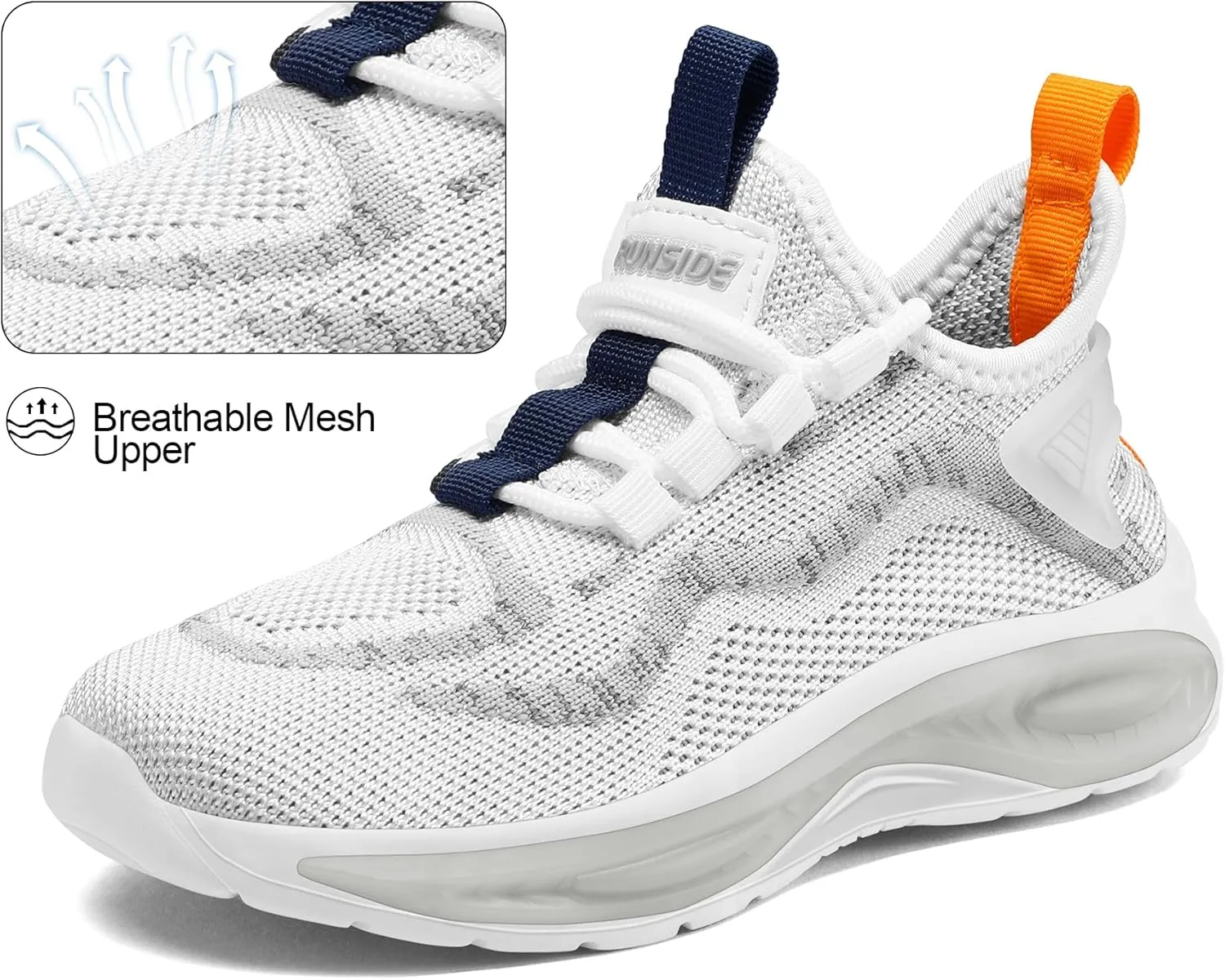 RUNSIDE Boys Girls Sneakers, Lace up Kids Tennis Shoes for Walking/Running Lightweight Breathable Gym Shoes Outdoor, Little Kid/Big Kid