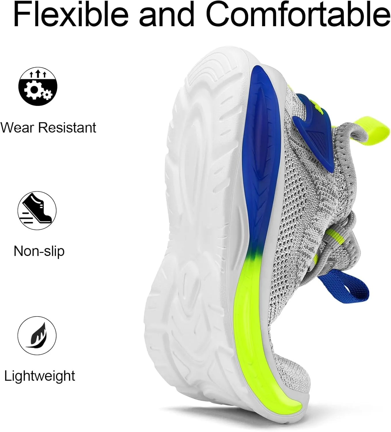 RUNSIDE Boys Girls Sneakers, Lace up Kids Tennis Shoes for Walking/Running Lightweight Breathable Gym Shoes Outdoor, Little Kid/Big Kid