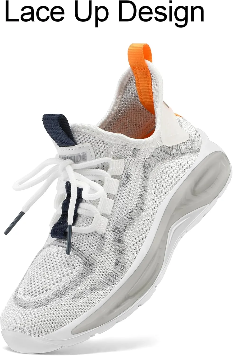 RUNSIDE Boys Girls Sneakers, Lace up Kids Tennis Shoes for Walking/Running Lightweight Breathable Gym Shoes Outdoor, Little Kid/Big Kid