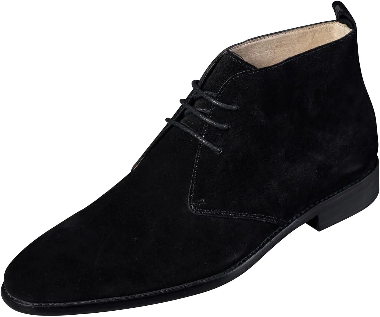 Santimon Chukka Boots Mens Black Dress Casual Suede Leather Chelsea Boots Fashion Formal Business Ankle Boots for Men