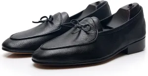 Santimon Men's Dress Shoes Belgian Loafers Leather Bow-Tie Slip On Penny Loafers Shoes Formal Business Casual Prom Wedding Tuxedo Shoes for Men