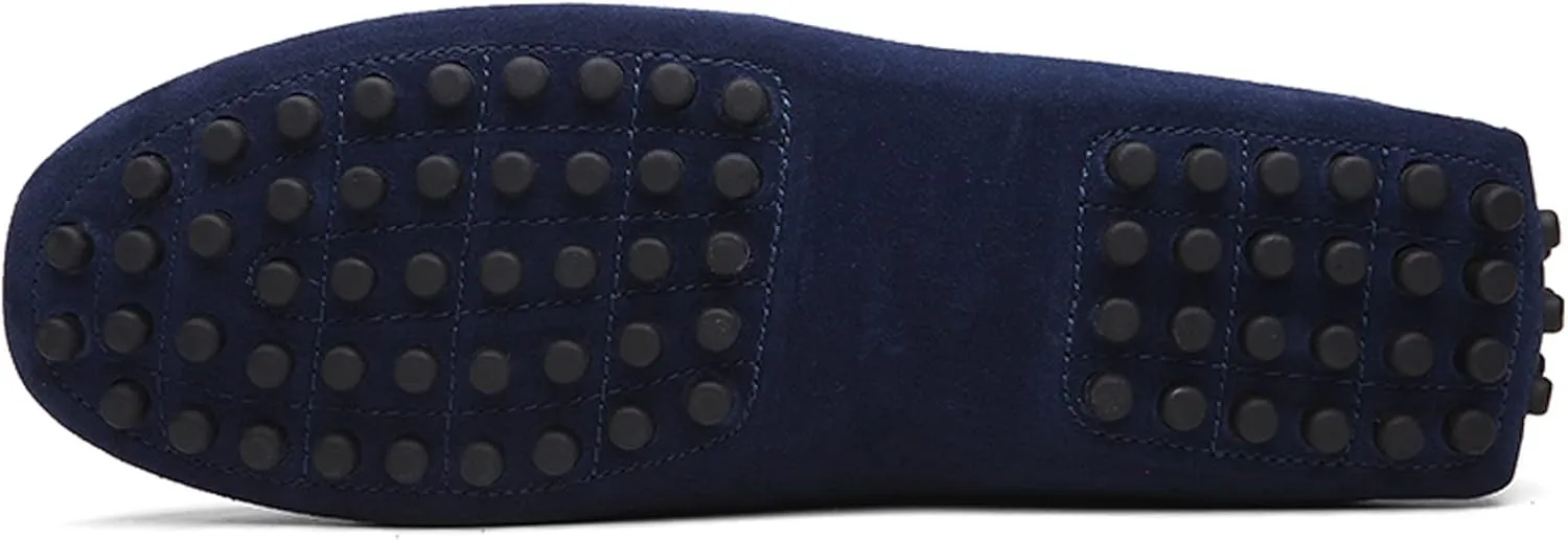 Santimon Mens Driving Penny Loafers Suede Leather Comfortable Casual Slip On Shoes Moccasins