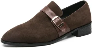 Santimon Men's Luxury Velvet Buckle Loafer Shoes Slip-on Loafers Formal Wedding Tuxedo Shoes