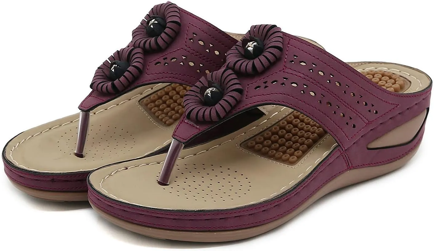 SBGMoSJ Orthopedic Dress Sandals for Women Casual Sandals for Women Comfort Wide Sandals for Women Dressy Women's Comfortable Wedge Sandals Orthopedic Diabetic Walking Shoes Womens Short Heels