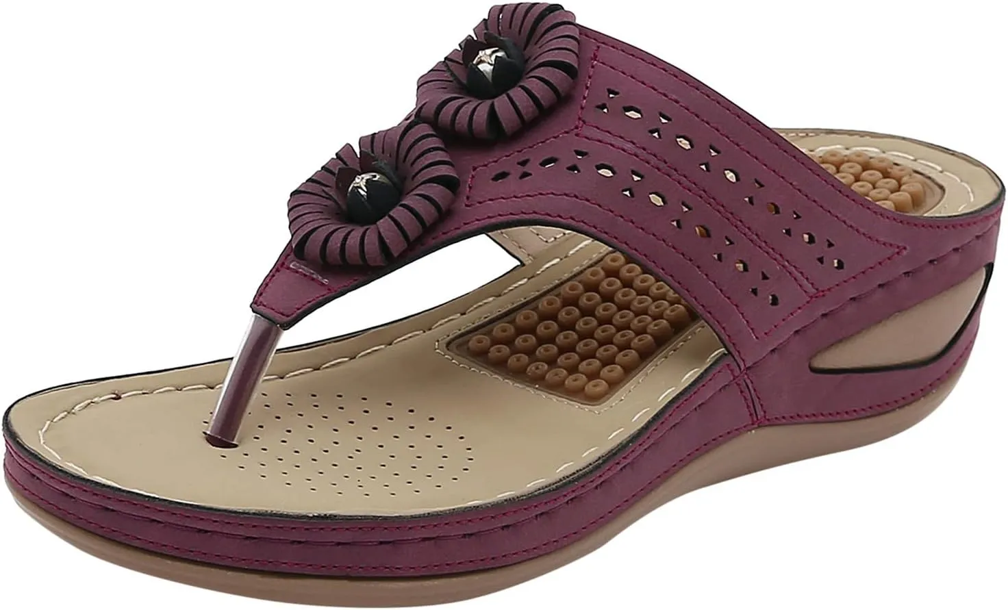 SBGMoSJ Orthopedic Dress Sandals for Women Casual Sandals for Women Comfort Wide Sandals for Women Dressy Women's Comfortable Wedge Sandals Orthopedic Diabetic Walking Shoes Womens Short Heels