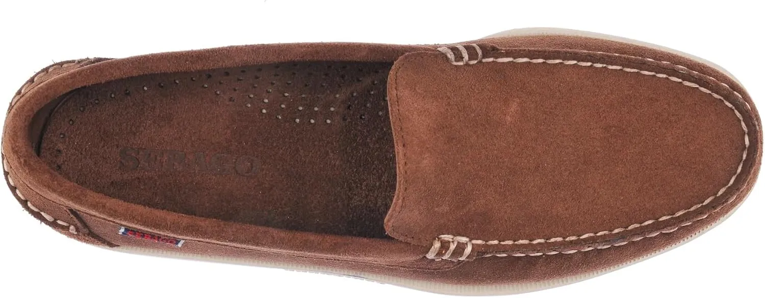 Sebago Frank Boat Roughout Loafers for Men- Handsewn Roughout Leather Shoes with Leather Sock Lining and Non-Marking, Non-Slip Siped Rubber Soles