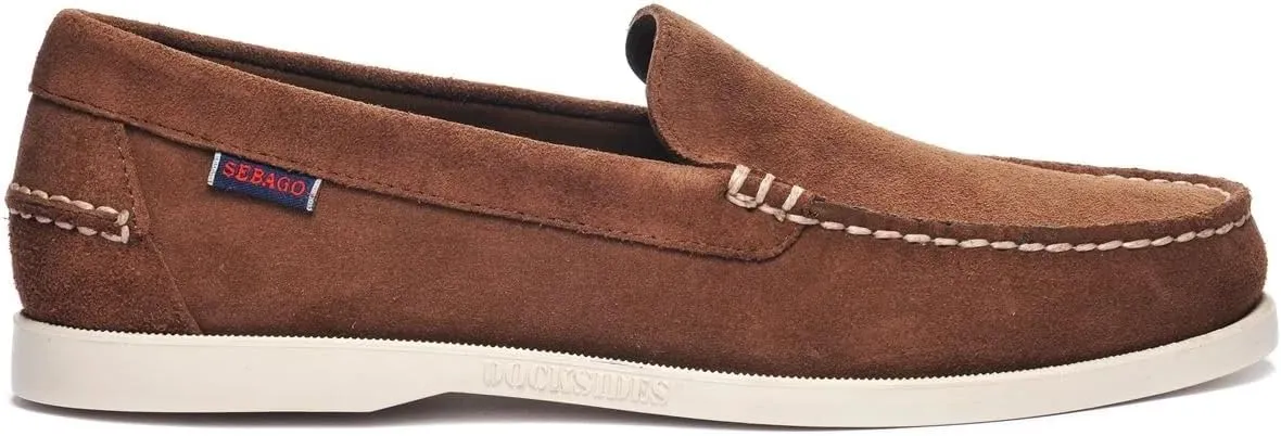 Sebago Frank Boat Roughout Loafers for Men- Handsewn Roughout Leather Shoes with Leather Sock Lining and Non-Marking, Non-Slip Siped Rubber Soles