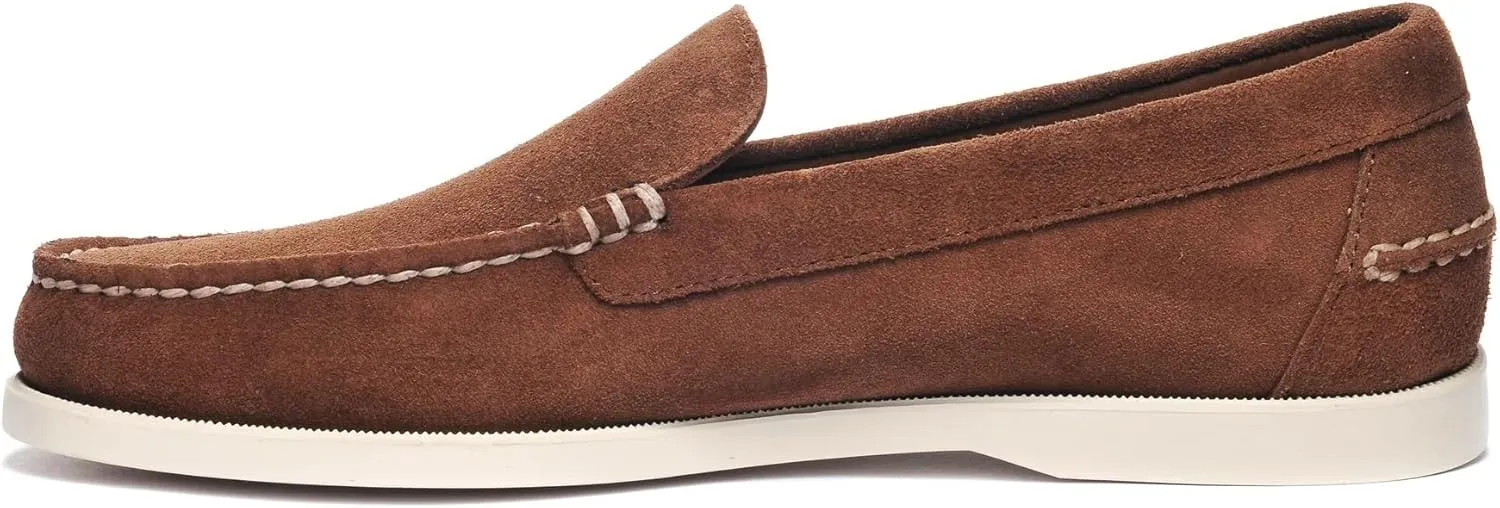 Sebago Frank Boat Roughout Loafers for Men- Handsewn Roughout Leather Shoes with Leather Sock Lining and Non-Marking, Non-Slip Siped Rubber Soles