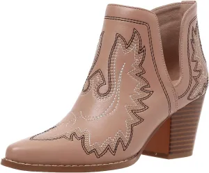 SelRoys Cowboy Boots for Women Cowgirl Ankle Western Embroidered Stitched Pointed Toe Cutout Chunky Heels Short Booties Red Brown Black US5-11