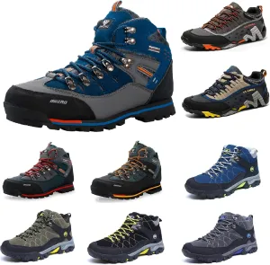Shije Men's Snow Boots Hiking Warm Ankle Lace-up Shoe Winter Mountain Climbing Trekking Boots Non-Slip Fashion Booties for Outdoor