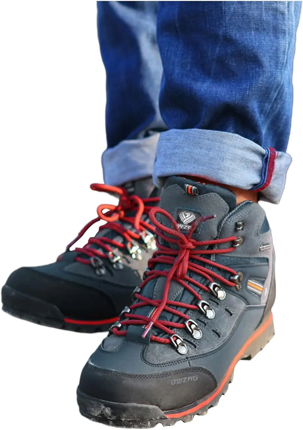 Shije Men's Snow Boots Hiking Warm Ankle Lace-up Shoe Winter Mountain Climbing Trekking Boots Non-Slip Fashion Booties for Outdoor