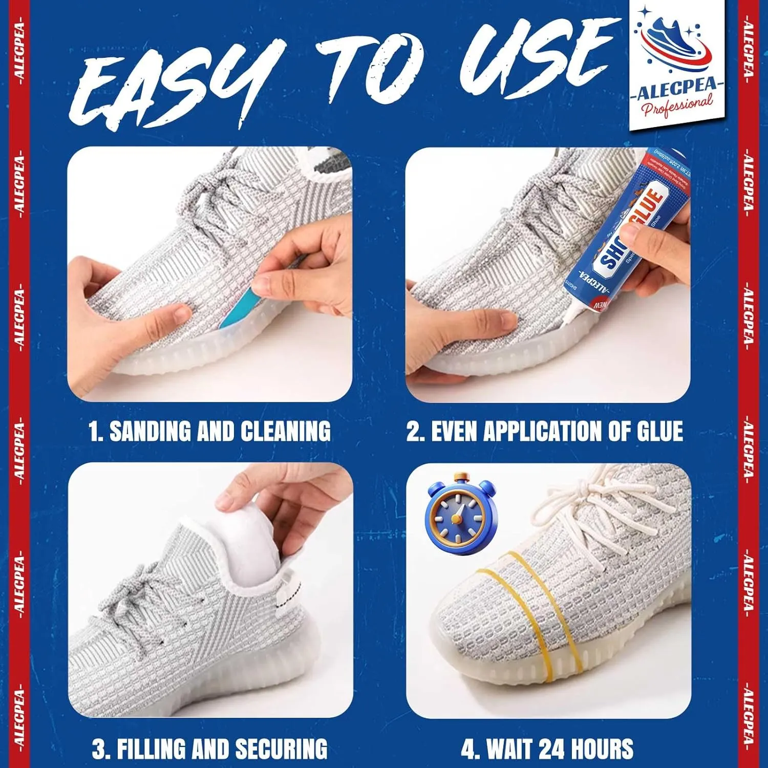 Shoe Glue Sole Repair Kit, Shoe Repair Adhesive, Super Glue for Sneakers, Boots, Leather, Handbags, Soles, Heels