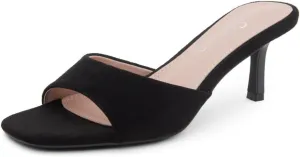 Shoe Land Deverena Women's Low Heels Stiletto Heeled Slides, Open Toe One Band Slip-On Heeled Mules – Dressy Heeled Sandals for Prom, Party, Wedding, and Vacation