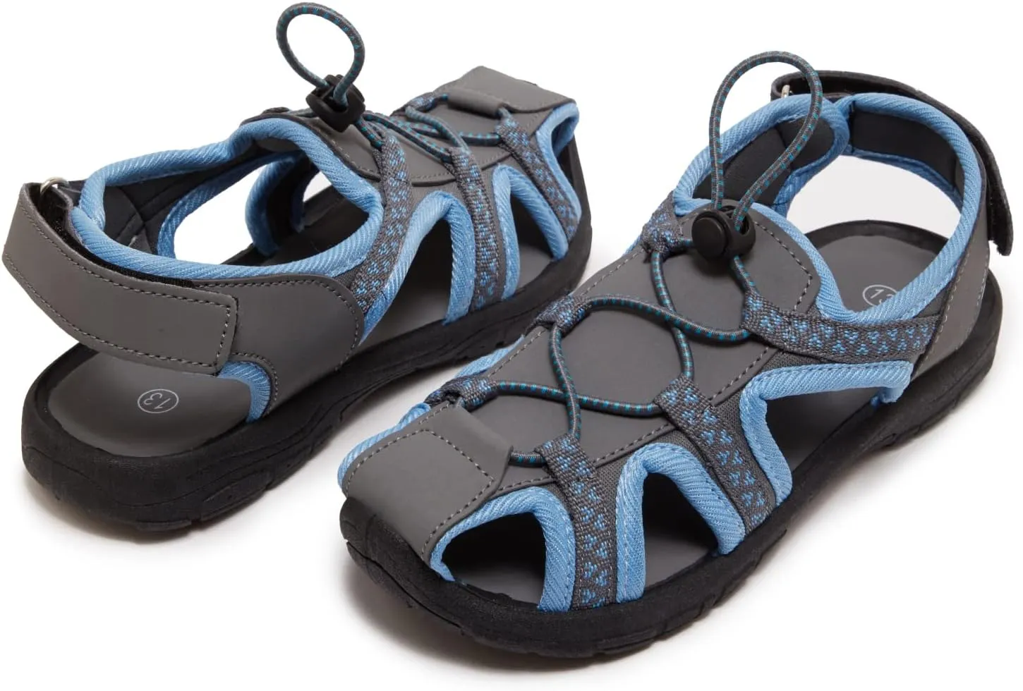 Skysole Boys Water Shoes, Rugged Closed Toe Back Strap Amphibian Sandals for Beach, Hiking & Outdoor Sports - Patterned/Solid